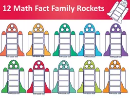 Προεπισκόπηση - Clipart / Γραφήματα - Fact Family Rockets Clipart - Εξώφυλλο