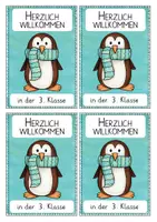 Vorschau - Anderer Materialtyp - Pinguin - Willkommen in der 3. Klasse - Begrüßungskärtchen nach den Sommerferien - Seite 2