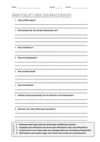 Vorschau - Arbeitsblätter - AB mit Fragen zum Thema "Wintersport" + Lösungsblatt + Infografik - Deckblatt