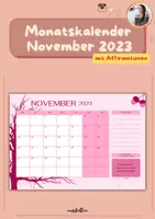 Vorschau - Poster - Monatskalender mit Affirmation - November 2023 - Deckblatt