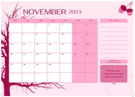 Vorschau - Poster - Monatskalender mit Affirmation - November 2023 - Seite 1