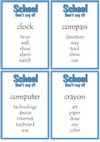 Vorschau - Spiele - School Vocabulary, Don't say it! Game (68 cards) - Seite 3