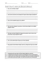 Vorschau - Arbeitsblätter - AB mit Fragen zum Thema "Brüder Wright" + Lösungsblatt + Mindmap + Infografik - Deckblatt