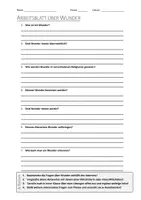 Vorschau - Arbeitsblätter - AB mit Fragen zum Thema "Wunder" + Lösungsblatt + Infografik - Deckblatt