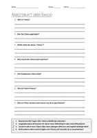 Vorschau - Arbeitsblätter - AB mit Fragen zum Thema "Yahoo" + Lösungsblatt - Deckblatt