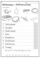 Vorschau - Arbeitsblätter - Mini-Lesespur Orff Instrumente - Seite 1