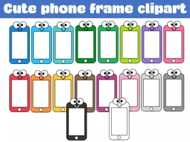 Προεπισκόπηση - Clipart / Γραφήματα - Cute phone frame clipart - Εξώφυλλο