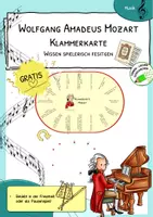 Vorschau - Stationenlernen - Wolfgang Amadeus Mozart – Klammerkarte mit Selbstkontrolle | Klasse 3–4 - Deckblatt