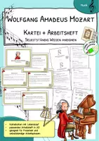Vorschau - Arbeitsblätter - Wolfgang Amadeus Mozart – Lesekartei & Arbeitsheft | Musikunterricht Grundschule - Deckblatt