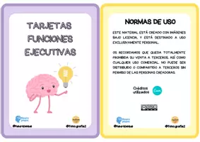 Vista previa - Hojas de trabajo - Tarjetas funciones ejecutivas - página 1