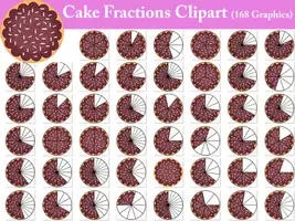 Προεπισκόπηση - Clipart / Γραφήματα - Cake Fractions Clipart- 168 Graphics - Εξώφυλλο