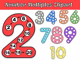 Προεπισκόπηση - Clipart / Γραφήματα - Number Multiples clipart set (2 to 10 times tables) - Εξώφυλλο