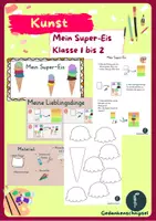 Vorschau - Mal- und Bastelvorlagen - Supereis, Kunstprojekt, Klasse 1-2, Sommer - Deckblatt
