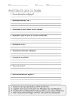 Vorschau - Arbeitsblätter - AB mit Fragen zum Thema "Zar" + Lösungsblatt - Deckblatt
