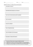 Vorschau - Arbeitsblätter - AB mit Fragen zum Thema "Zeichnungen" + Lösungsblatt + Infografik - Deckblatt