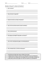 Vorschau - Arbeitsblätter - AB mit Fragen zum Thema "Zement" + Lösungsblatt + Mindmap + Infografik - Deckblatt