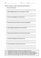 Vorschau - Arbeitsblätter - Lernplakat + AB mit Fragen zum Thema "Zimmermann" + Lösungsblatt + Infografik - Seite 1