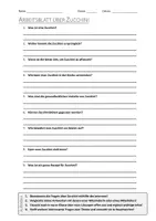 Vorschau - Arbeitsblätter - AB mit Fragen zum Thema "Zucchini" + Lösungsblatt + Infografik - Deckblatt