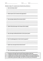 Vorschau - Arbeitsblätter - AB mit Fragen zum Thema "Zürich (Kanton)" + Lösungsblatt - Deckblatt