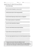 Vorschau - Arbeitsblätter - AB mit Fragen zum Thema "Stefan Zweig" + Lösungsblatt + Infografik - Deckblatt
