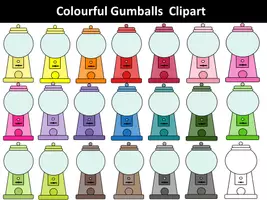Προεπισκόπηση - Clipart / Γραφήματα - Gumball Machines Clipart - Εξώφυλλο