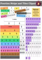 Προεπισκόπηση - Clipart / Γραφήματα - Fraction Strips and Tiles Clipart - Over 220 Graphics! - Εξώφυλλο