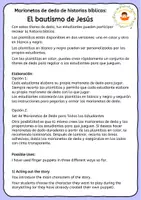 Vista previa - Hojas de trabajo - El bautismo de Jesús - Marionetas de dedo de historias bíblicas - página 1
