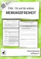 Vorschau - Unterrichtsreihen - Ethik - Meinungsfreiheit #demokratiestärken - Deckblatt