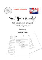 Aperçu - Jeux - Find your Family - Role Play - English/Anglais - A1 - Family/Introducing Oneself - Page de couverture