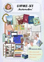 Vorschau - selbst erstellte Cliparts/Grafiken - Clipart-Set "Bücherwelten" - Deckblatt