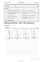 Vorschau - Test - Probeklausur Mathematik EF Funktionen - Deckblatt