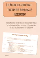 Vorschau - Arbeitsblätter - Der Besuch der alten Dame - innerer Monolog als Audioprojekt - Deckblatt