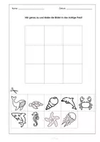 Vorschau - Mal- und Bastelvorlagen - Wassertiere Hörpuzzle Lesepuzzle - Hörverstehen, Lesen, Wortschatz, Präpositionen, mit MP3 Distanzunterricht - Seite 2