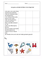 Vorschau - Mal- und Bastelvorlagen - Wassertiere Hörpuzzle Lesepuzzle - Hörverstehen, Lesen, Wortschatz, Präpositionen, mit MP3 Distanzunterricht - Seite 3
