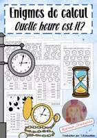 Aperçu - Feuilles d'exercices - Enigmes de calcul: Quelle heure est-il? - Page de couverture