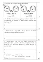 Aperçu - Feuilles d'exercices - Epreuve Horloge / Heure / Durée de temps - Page 2