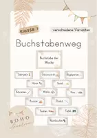 Vorschau - Poster - Buchstabenweg Klasse 1 - Boho-Stil - Deckblatt