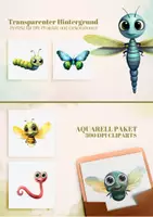 Vorschau - selbst erstellte Cliparts/Grafiken - 15 Aquarell Insekten Käfer Clipart - Seite 2