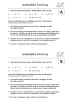 Vorschau - Test - Leistungskontrolle quadratische Gleichung - Deckblatt
