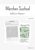 Vorschau - Arbeitsblätter - Märchen Verben Präteritum - Suchsel - Deckblatt