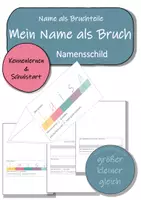 Vorschau - Mal- und Bastelvorlagen - Mein Name als Bruch - Namensschild (Schulstart / Kennenlernen / Namen lernen) - Deckblatt