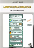 Vorschau - Arbeitsblätter - Materialpaket: Jahrestransparenz und Deckblätter für Geographie Klasse 5-10 - Seite 1
