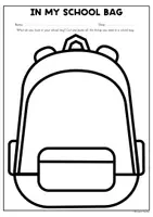 Aperçu - Feuilles d'exercices - In my School Bag | Cut and Glue Worksheet | School Things | Vocabulary #anglais - Page 1