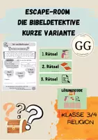 Vorschau - Arbeitsblätter - Escape-Room zur Einführung in die Bibel - Religion - Deckblatt