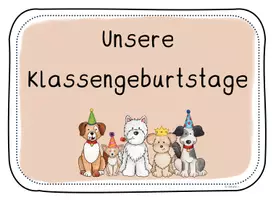 Vorschau - Mal- und Bastelvorlagen - Geburtstagskalender Hundeklasse - Seite 1