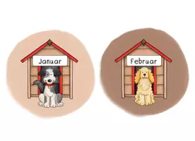 Vorschau - Mal- und Bastelvorlagen - Geburtstagskalender Hundeklasse - Seite 2