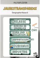 Vorschau - Poster - Jahrestransparenz Geographie Klasse 6 - Deckblatt
