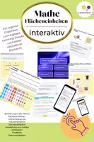 Vorschau - Präsentationen/Tafelbilder - Umrechnung von Flächeneinheiten + Umrechnung von Flächeninhalten - Deckblatt