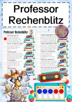 Vorschau - Bildkarten - Professor Rechenblitz - Rechnen üben - Deckblatt