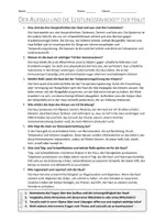 Vorschau - Arbeitsblätter - AB mit Fragen zum Thema "Aufbau und Leistungsfähigkeit der Haut" + Lösungsblatt + Mindmap + Infografik - Seite 3
